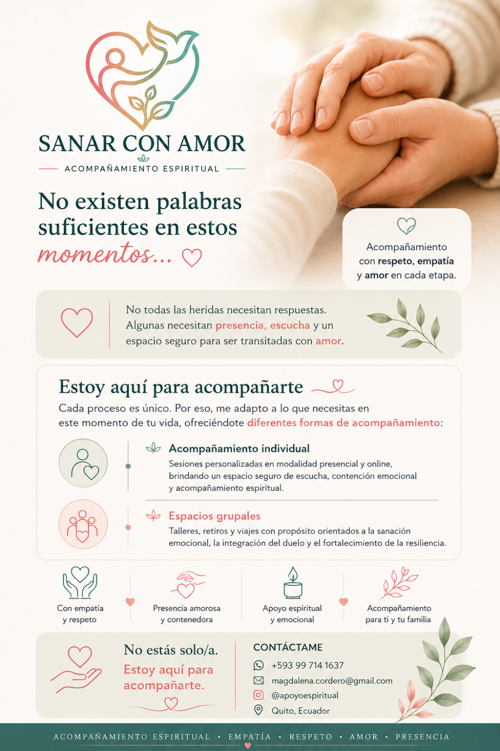 Flyer Sanar con Amor